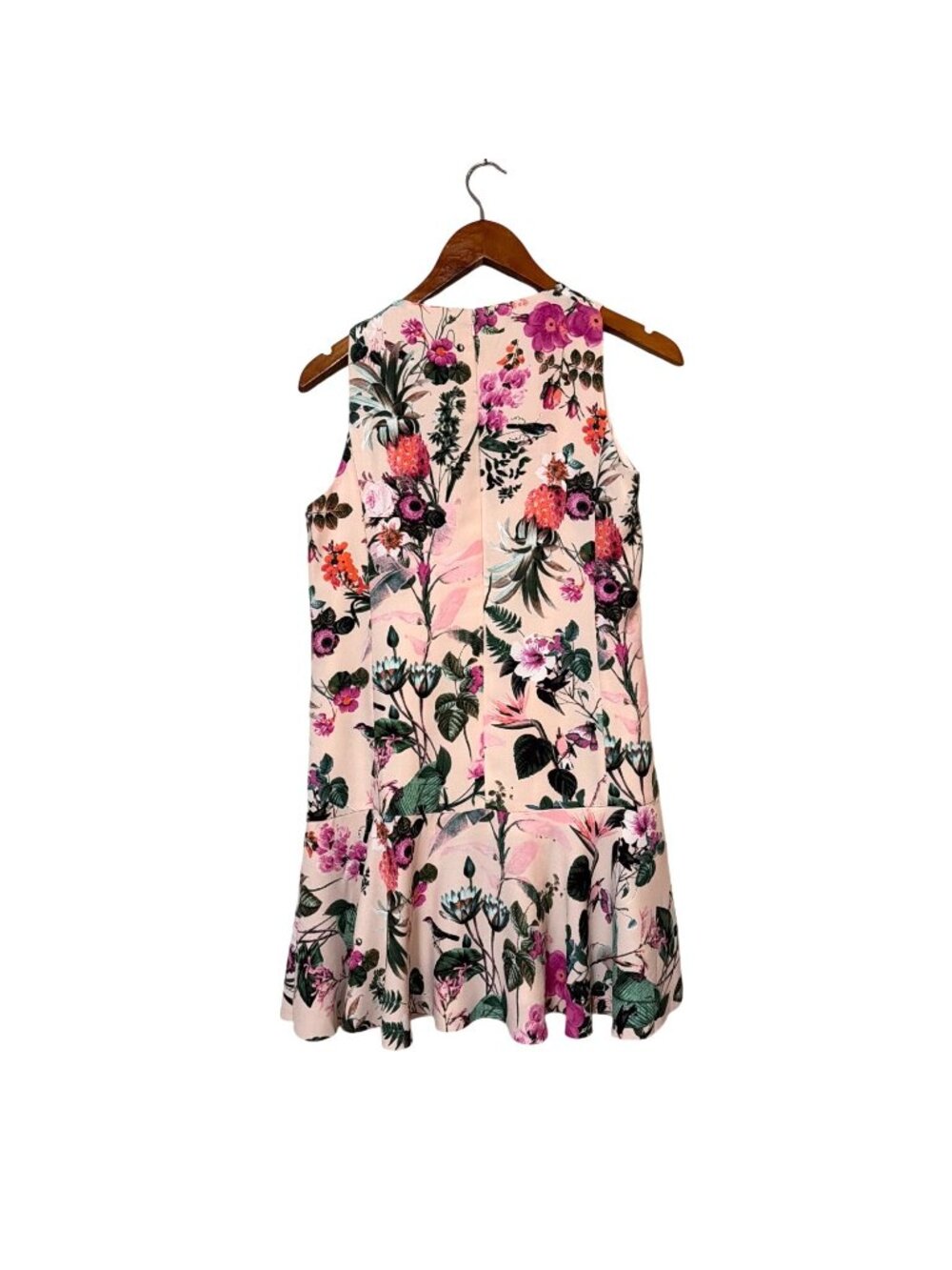 Sleeveless V-Neck Floral Pink Multi Dress By Banana Republic Size 4 Cocquette - Picture 2 of 7